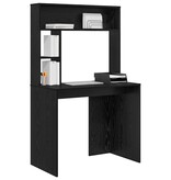 VidaXL Bureau met plank Zwart eiken 91 x 50 x 149 cm Bewerkt hout