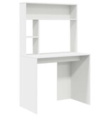 VidaXL Bureau met plank met opslag Wit 91 x 50 x 149 cm Bewerkt hout