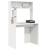 VidaXL Bureau met plank met opslag Wit 91 x 50 x 149 cm Bewerkt hout