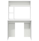 VidaXL Bureau met plank met opslag Wit 91 x 50 x 149 cm Bewerkt hout