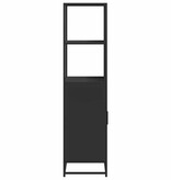 VidaXL Hoge kast 68x35x139 cm bewerkt hout en metaal zwart