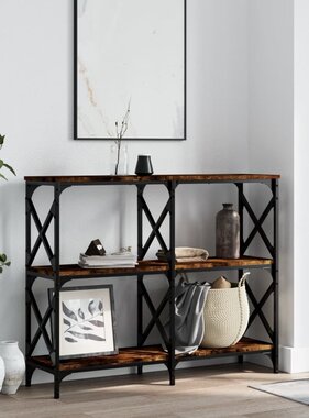 VidaXL Wandtafel 100x28x80,5 cm bewerkt hout gerookt eikenkleurig