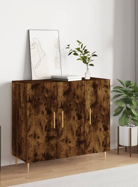 VidaXL Dressoir 90x34x80 cm bewerkt hout gerookt eikenkleurig