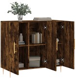 VidaXL Dressoir 90x34x80 cm bewerkt hout gerookt eikenkleurig