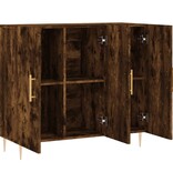 VidaXL Dressoir 90x34x80 cm bewerkt hout gerookt eikenkleurig