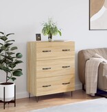 VidaXL Dressoir 69,5x34x90 cm bewerkt hout sonoma eikenkleurig