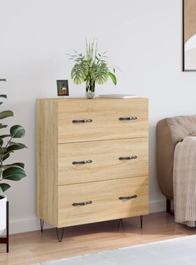 VidaXL Dressoir 69,5x34x90 cm bewerkt hout sonoma eikenkleurig