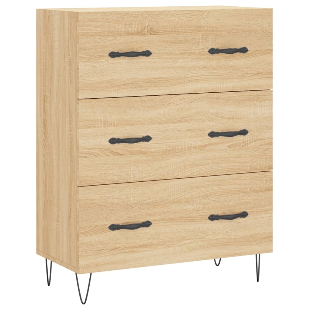 VidaXL Dressoir 69,5x34x90 cm bewerkt hout sonoma eikenkleurig