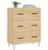 VidaXL Dressoir 69,5x34x90 cm bewerkt hout sonoma eikenkleurig