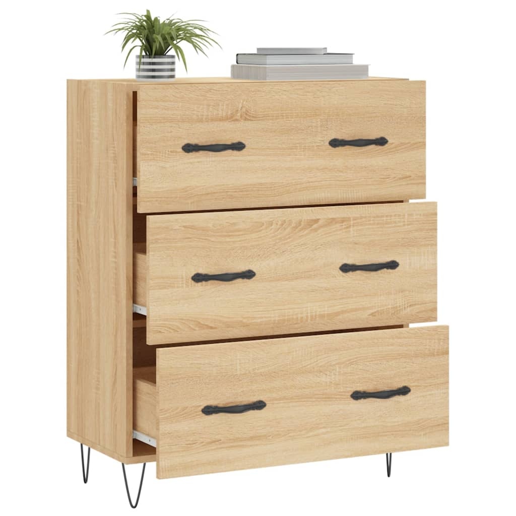 VidaXL Dressoir 69,5x34x90 cm bewerkt hout sonoma eikenkleurig