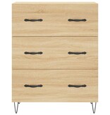 VidaXL Dressoir 69,5x34x90 cm bewerkt hout sonoma eikenkleurig