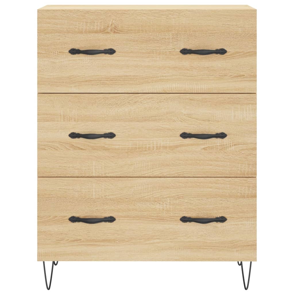 VidaXL Dressoir 69,5x34x90 cm bewerkt hout sonoma eikenkleurig