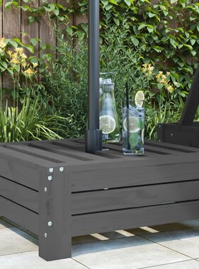 VidaXL Parasolvoetbedekking massief grenenhout grijs