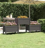 VidaXL Plantenbak 178,5x44x75 cm massief grenenhout grijs