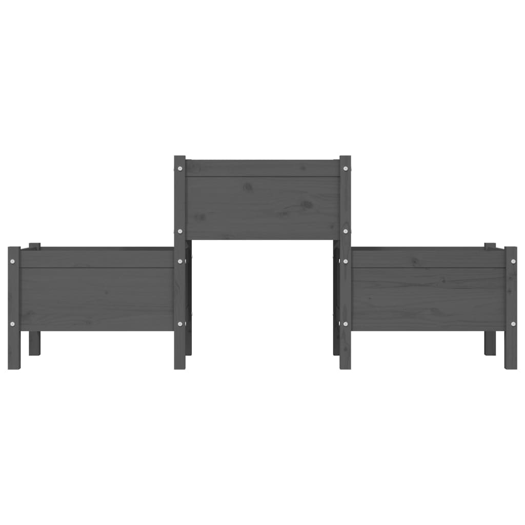 VidaXL Plantenbak 178,5x44x75 cm massief grenenhout grijs