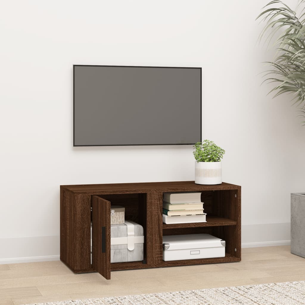 VidaXL Tv-meubel 80x31,5x36 cm bewerkt hout bruin eikenkleur