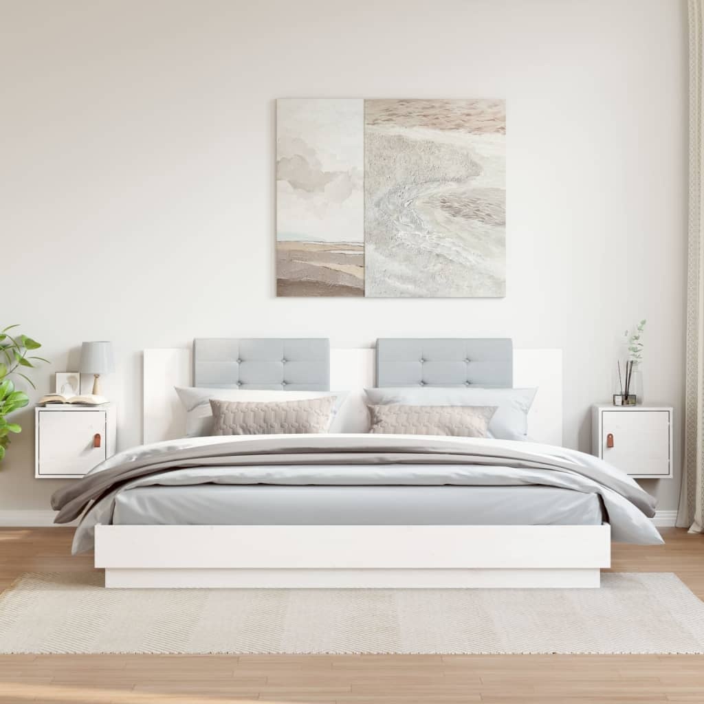 VidaXL Wandkasten 2 st 31,5x30x30 cm massief grenenhout wit