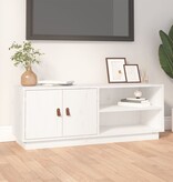 VidaXL Tv-meubel 105x34x40 cm massief grenenhout wit