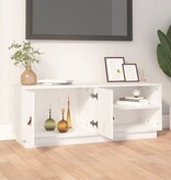 VidaXL Tv-meubel 105x34x40 cm massief grenenhout wit