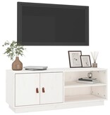 VidaXL Tv-meubel 105x34x40 cm massief grenenhout wit
