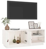 VidaXL Tv-meubel 105x34x40 cm massief grenenhout wit