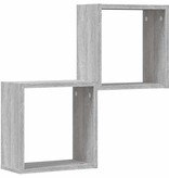 VidaXL Wandrekken Kubus 2 st 30x15x30 cm grijs sonoma