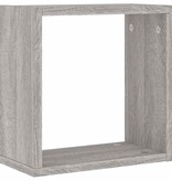 VidaXL Wandrekken Kubus 2 st 30x15x30 cm grijs sonoma