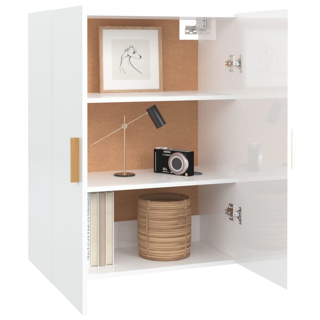 VidaXL Hangkast 69,5x34x90 cm hoogglans wit