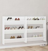 VidaXL Wandschoenenkasten 2 st 80x18x90 cm spaanplaat wit