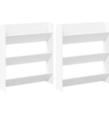 VidaXL Wandschoenenkasten 2 st 80x18x90 cm spaanplaat wit