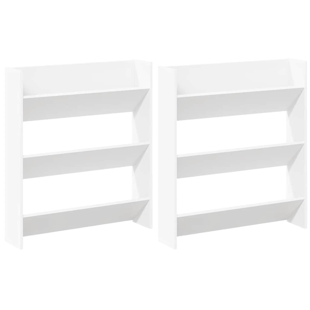 VidaXL Wandschoenenkasten 2 st 80x18x90 cm spaanplaat wit