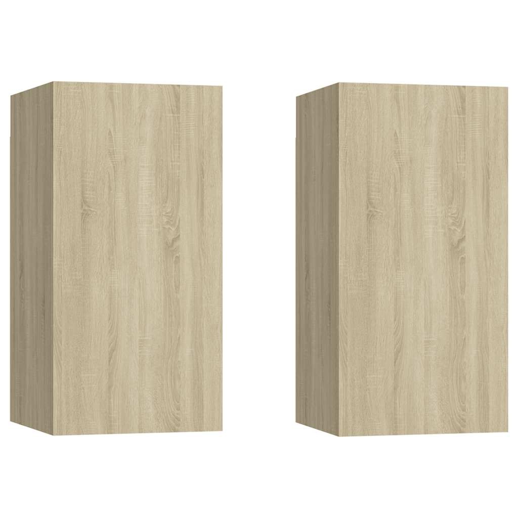 VidaXL Tv-meubels 2 st 30,5x30x60 cm bewerkt hout sonoma eikenkleurig