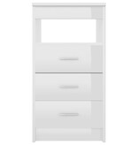 VidaXL Ladekast 40x50x76 cm bewerkt hout hoogglans wit