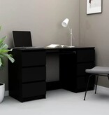 VidaXL Schrijftafel 140x50x77 cm bewerkt hout zwart