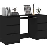 VidaXL Schrijftafel 140x50x77 cm bewerkt hout zwart