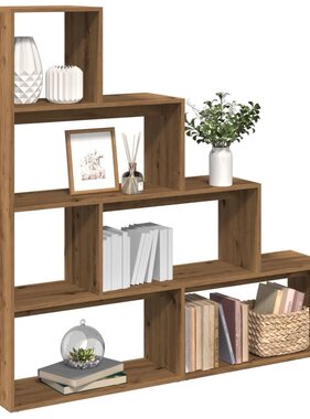 VidaXL Kamerscherm / boekenkast 143,5x29x143,5 cm hout artisanaal eik