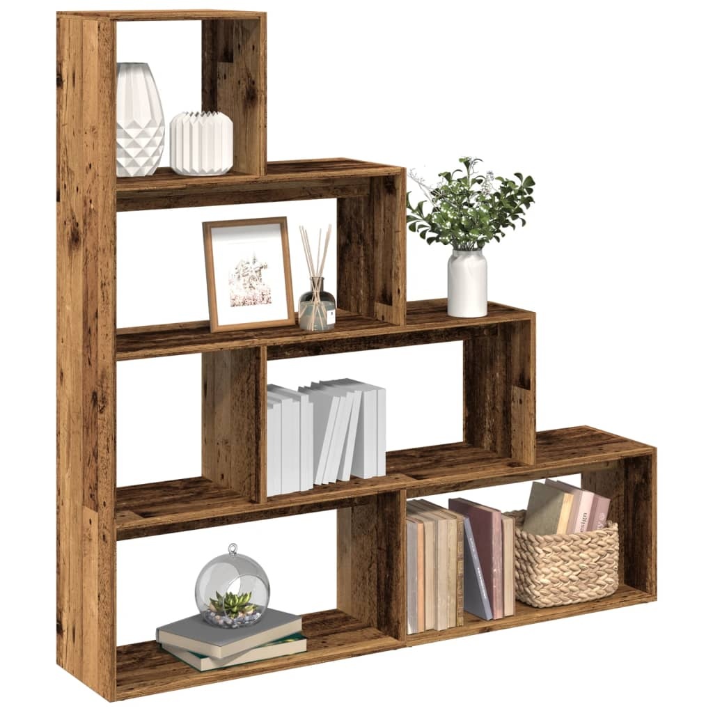 VidaXL Kamerscherm / boekenkast 143,5x29x143,5 cm hout oud hout