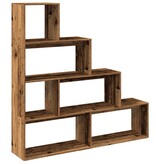 VidaXL Kamerscherm / boekenkast 143,5x29x143,5 cm hout oud hout