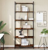 VidaXL Boekenkast 6-laags 76x32x192 cm bewerkt hout gerookt eikenkleur