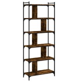 VidaXL Boekenkast 6-laags 76x32x192 cm bewerkt hout gerookt eikenkleur