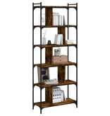 VidaXL Boekenkast 6-laags 76x32x192 cm bewerkt hout gerookt eikenkleur