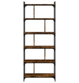 VidaXL Boekenkast 6-laags 76x32x192 cm bewerkt hout gerookt eikenkleur