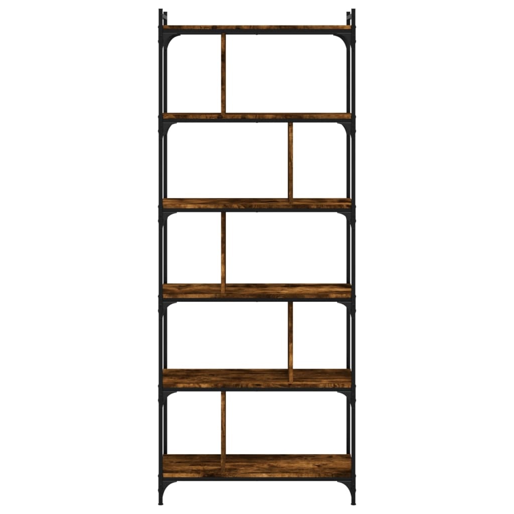 VidaXL Boekenkast 6-laags 76x32x192 cm bewerkt hout gerookt eikenkleur