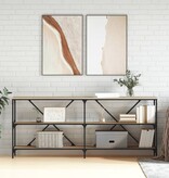 VidaXL Wandtafel 180x30x75 cm bewerkt hout en ijzer sonoma eikenkleur