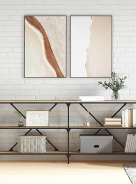 VidaXL Wandtafel 180x30x75 cm bewerkt hout en ijzer sonoma eikenkleur