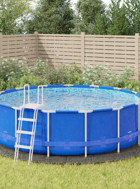 VidaXL Zwembadgrondzeil Ø500 cm polyester geotextiel lichtgrijs