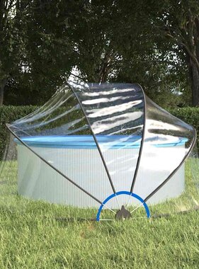 VidaXL Zwembadoverkapping rond 315x158 cm PVC
