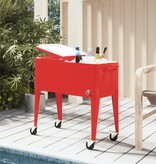 VidaXL Koelbox op wielen 92x43x89 cm rood