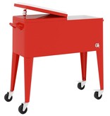 VidaXL Koelbox op wielen 92x43x89 cm rood