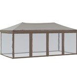 VidaXL Partytent inklapbaar met zijwanden 3x6 m taupe